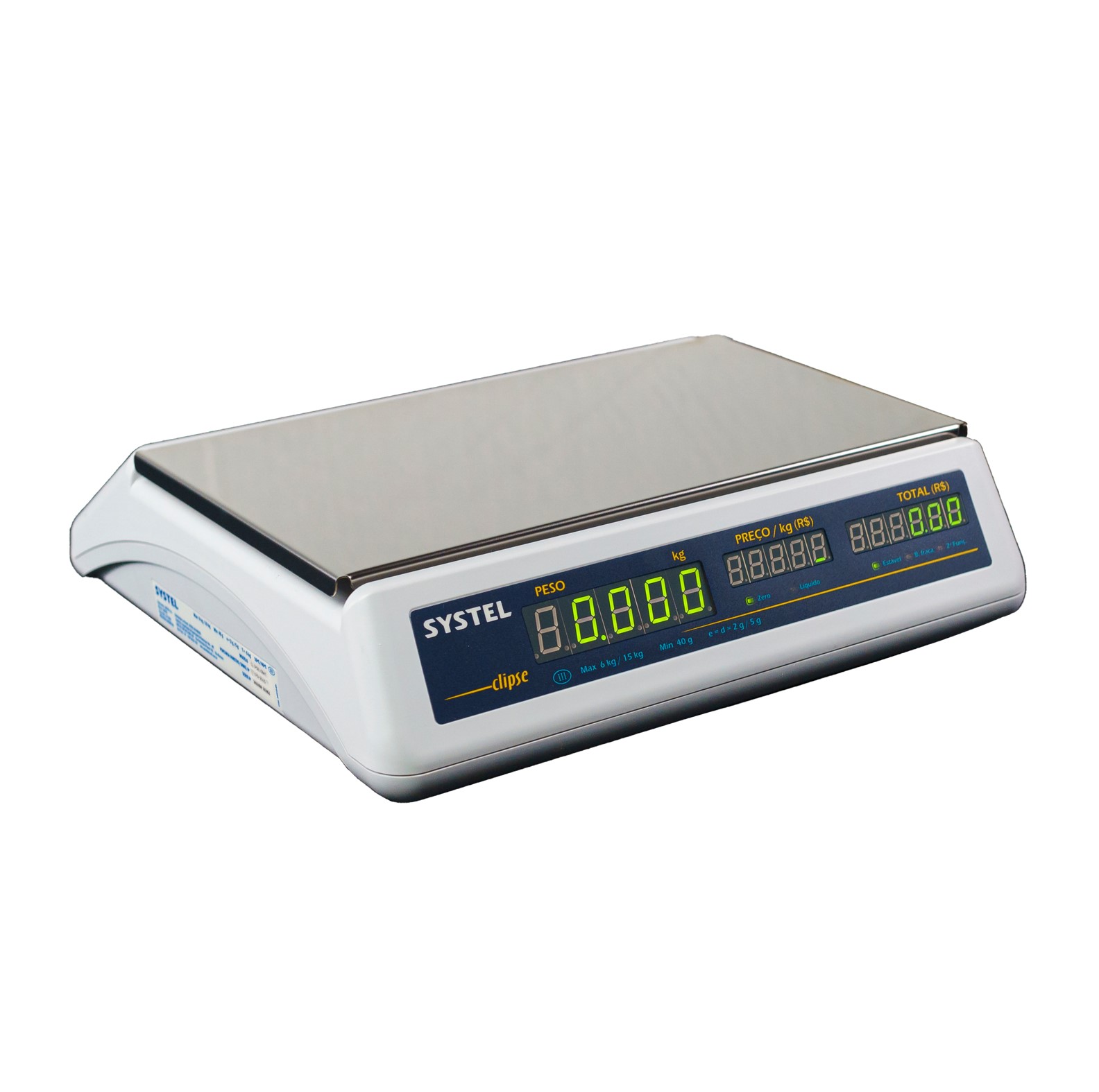 Balanca Clipse c/Bateria 15kg Branca sem — SYSTEL